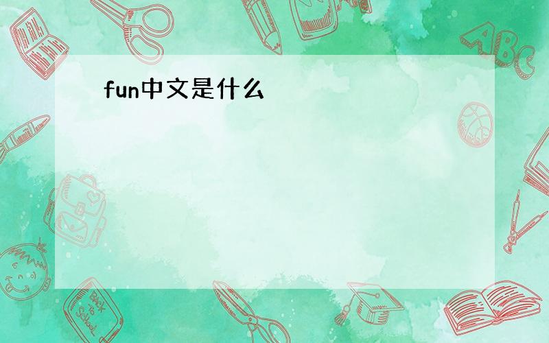 fun中文是什么