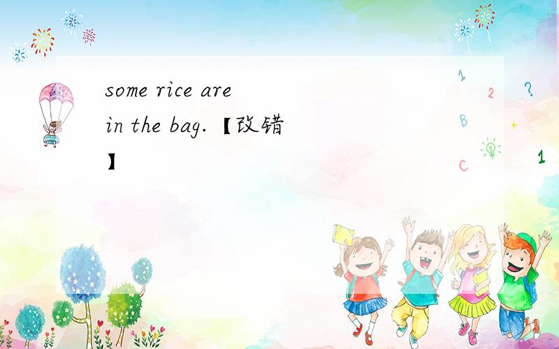 some rice are in the bag.【改错】