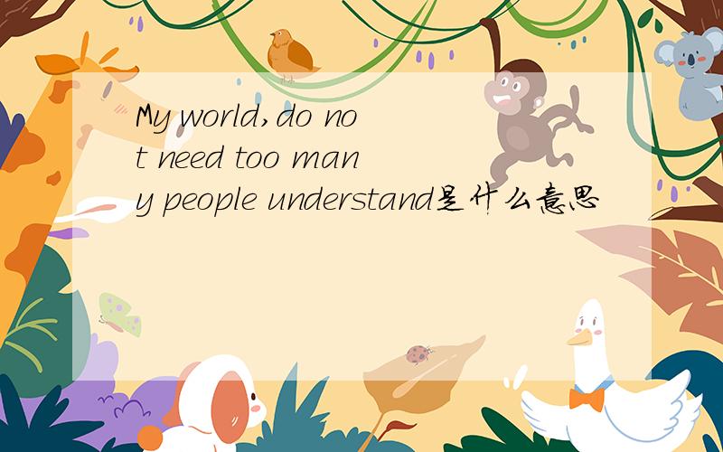 My world,do not need too many people understand是什么意思