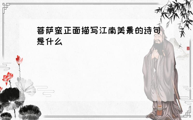 菩萨蛮正面描写江南美景的诗句是什么