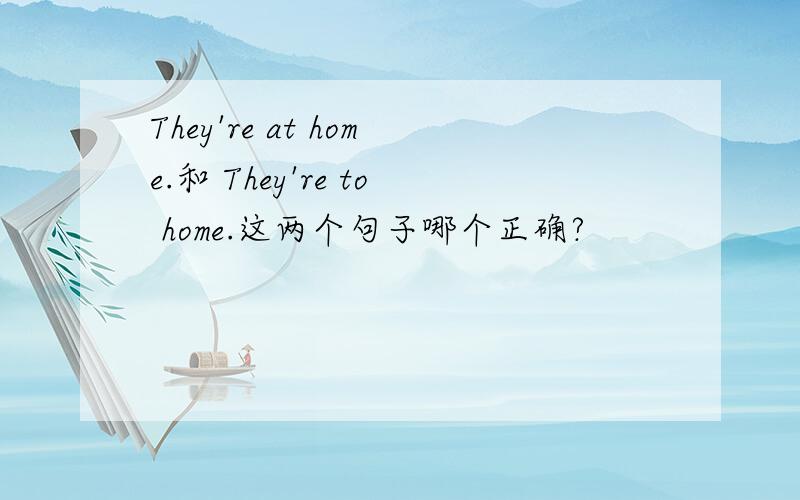 They're at home.和 They're to home.这两个句子哪个正确?
