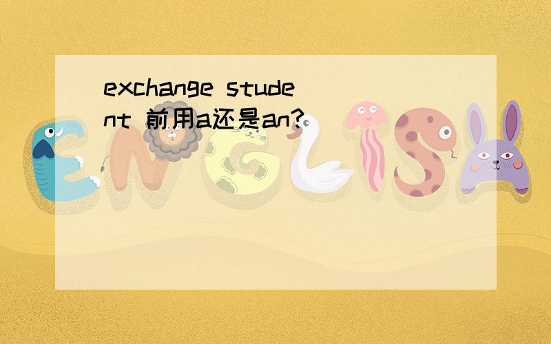 exchange student 前用a还是an?