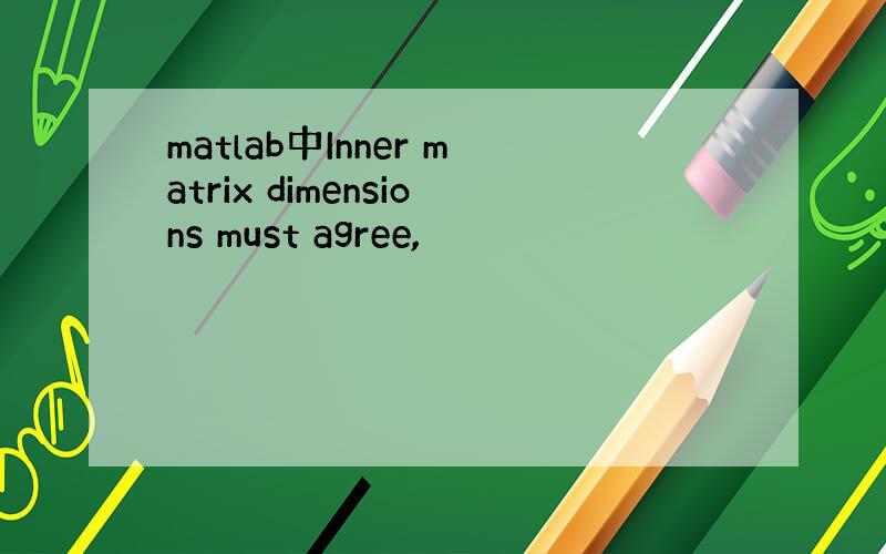 matlab中Inner matrix dimensions must agree,