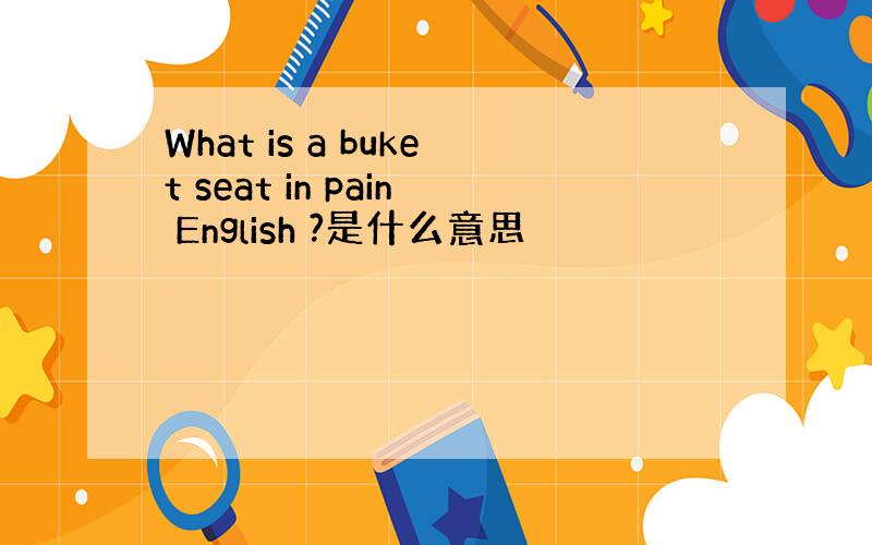 What is a buket seat in pain English ?是什么意思