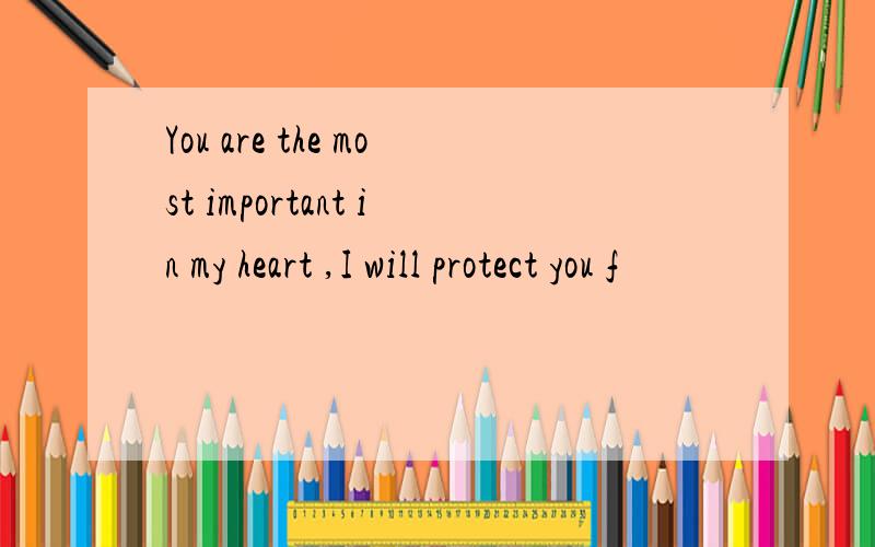 You are the most important in my heart ,I will protect you f