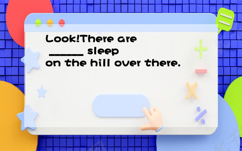 Look!There are ______ sleep on the hill over there.