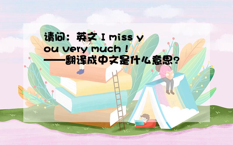 请问：英文 I miss you very much !——翻译成中文是什么意思?
