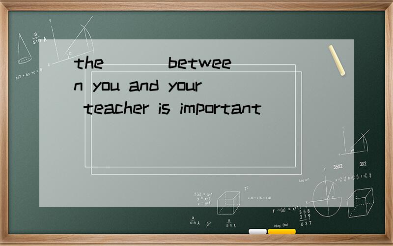 the （ ） between you and your teacher is important