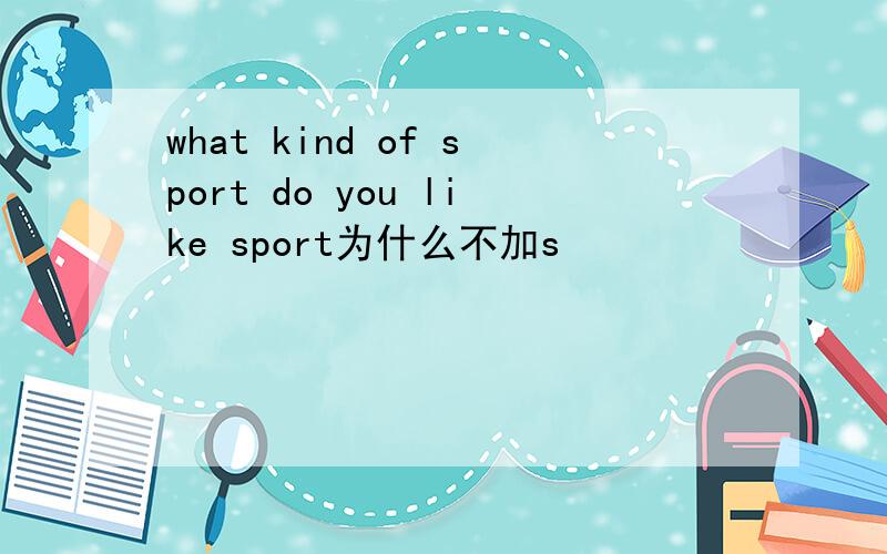 what kind of sport do you like sport为什么不加s