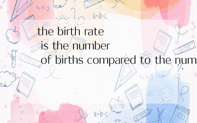 the birth rate is the number of births compared to the numbe