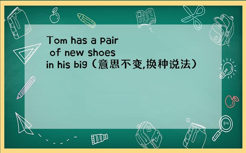 Tom has a pair of new shoes in his big (意思不变,换种说法）