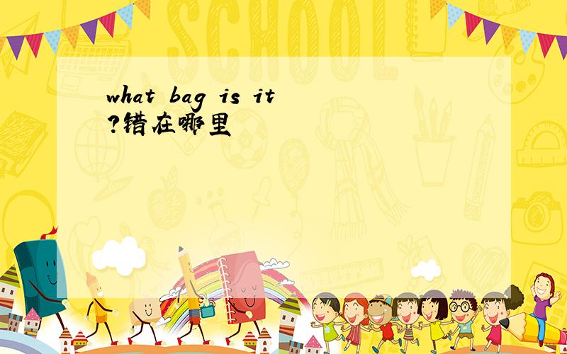 what bag is it?错在哪里