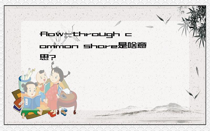 flow-through common share是啥意思?