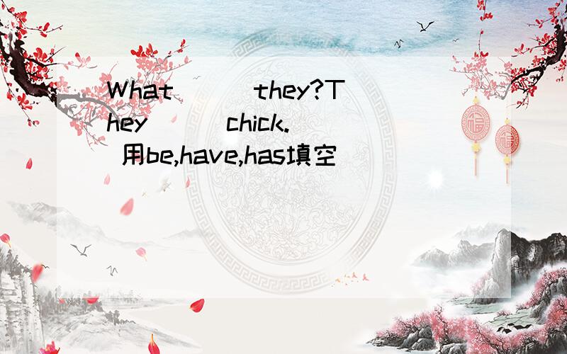 What （ ）they?They （ ）chick.( 用be,have,has填空)