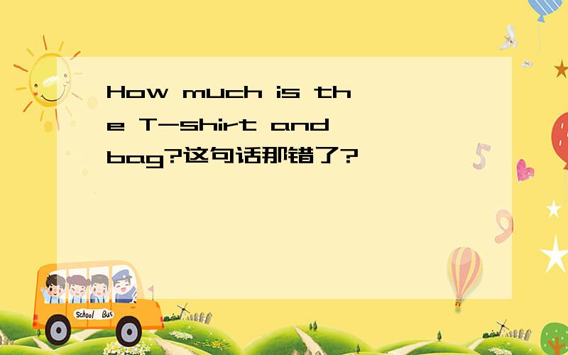 How much is the T-shirt and bag?这句话那错了?