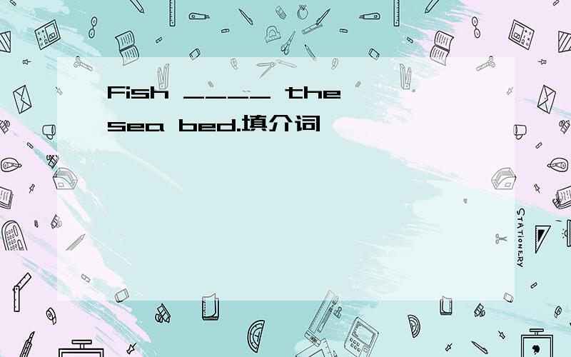 Fish ____ the sea bed.填介词