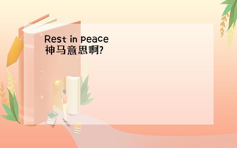 Rest in peace 神马意思啊?