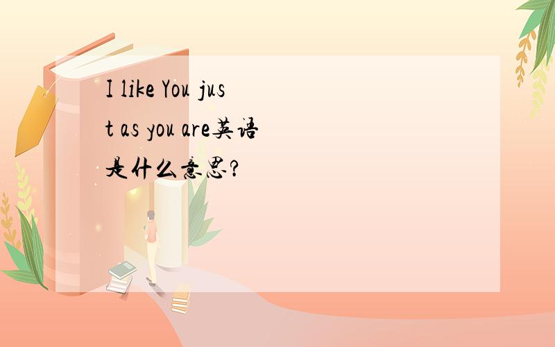 I like You just as you are英语是什么意思?