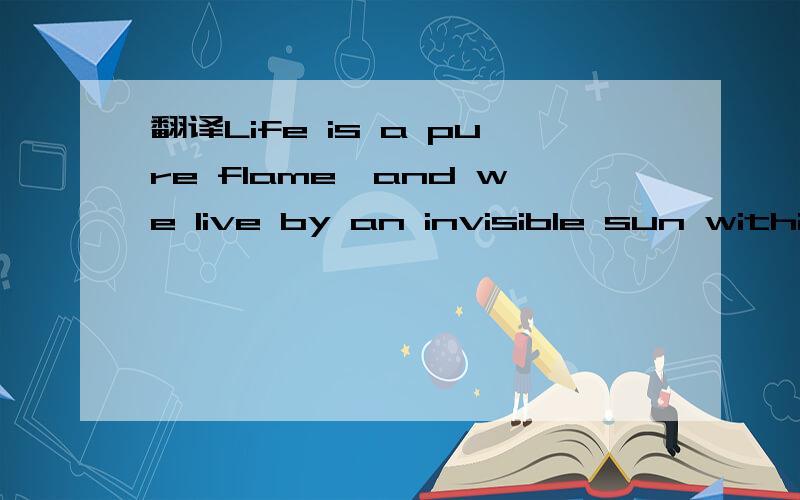 翻译Life is a pure flame,and we live by an invisible sun withi