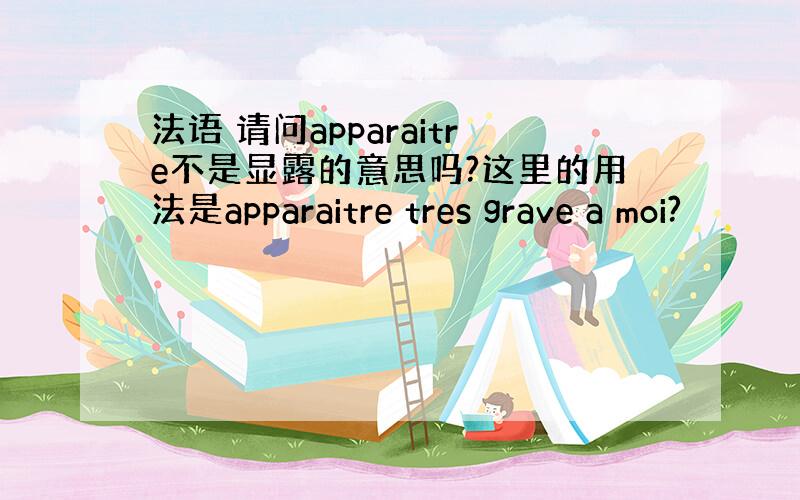 法语 请问apparaitre不是显露的意思吗?这里的用法是apparaitre tres grave a moi?