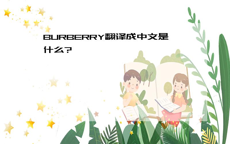 BURBERRY翻译成中文是什么?