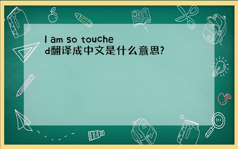 I am so touched翻译成中文是什么意思?