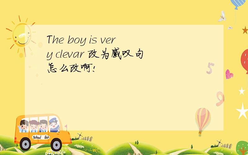 The boy is very clevar 改为感叹句怎么改啊!