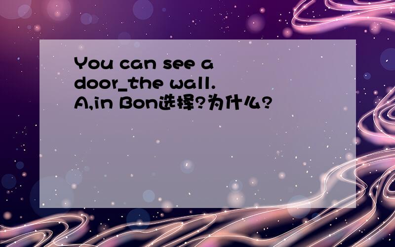 You can see a door_the wall.A,in Bon选择?为什么?