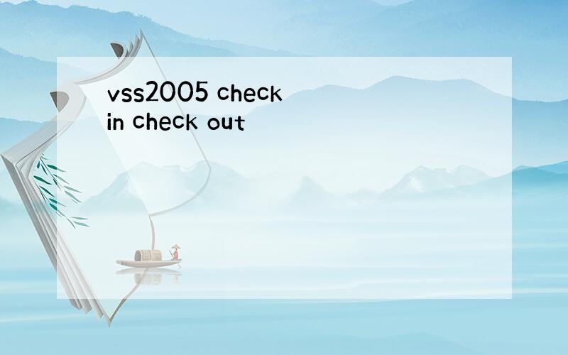 vss2005 check in check out