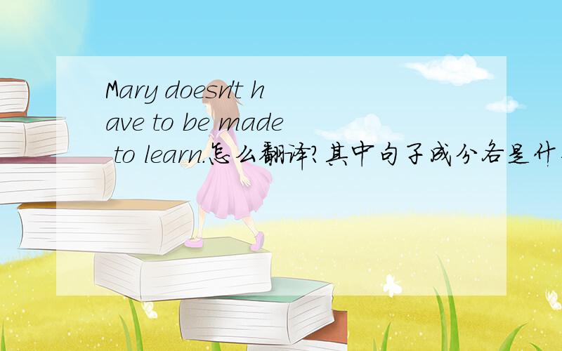 Mary doesn't have to be made to learn.怎么翻译?其中句子成分各是什么?