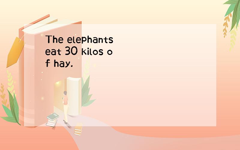 The elephants eat 30 kilos of hay.
