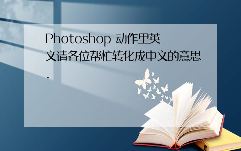 Photoshop 动作里英文请各位帮忙转化成中文的意思.