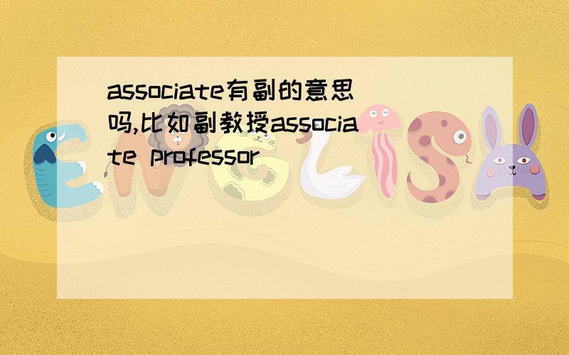 associate有副的意思吗,比如副教授associate professor
