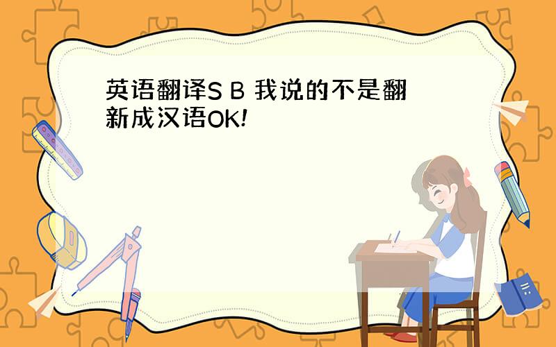 英语翻译S B 我说的不是翻新成汉语OK!