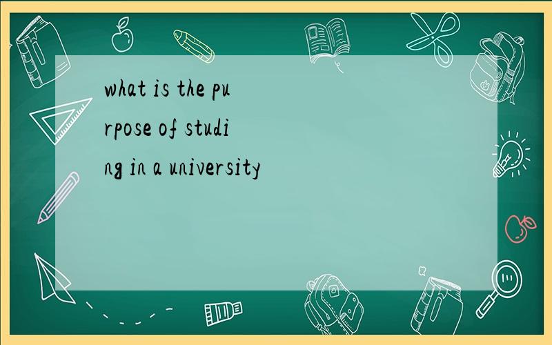 what is the purpose of studing in a university