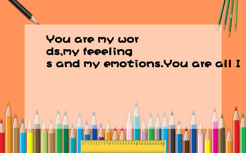 You are my words,my feeelings and my emotions.You are all I