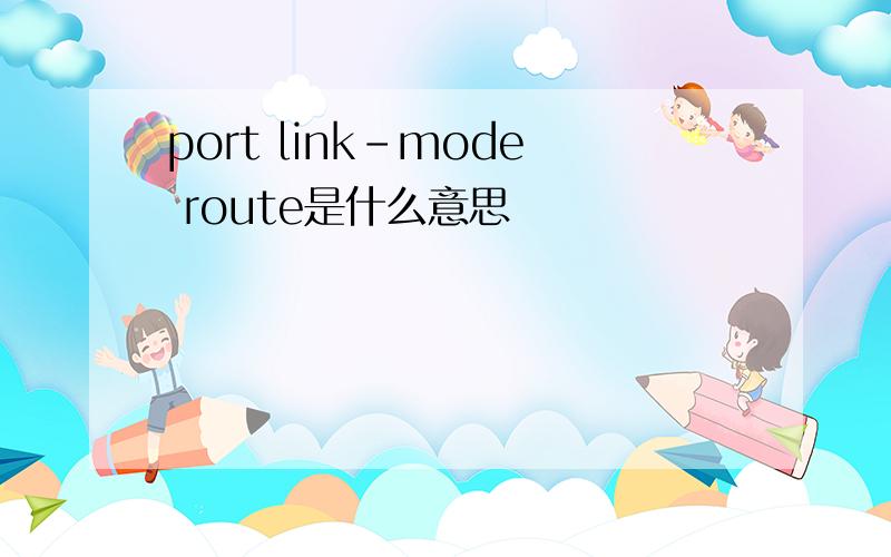 port link-mode route是什么意思
