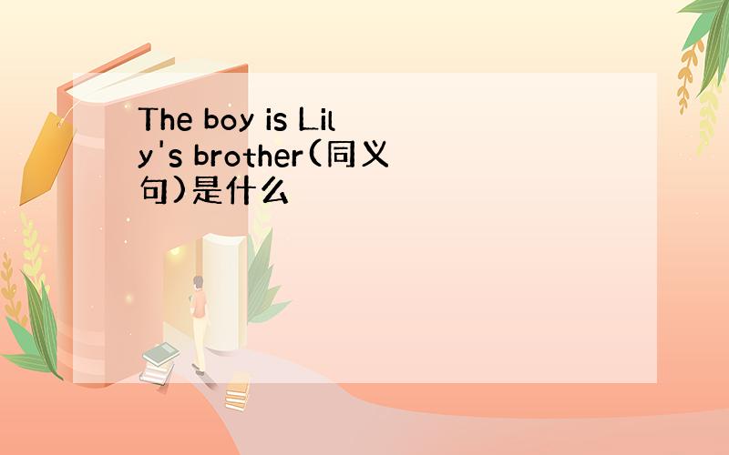 The boy is Lily's brother(同义句)是什么