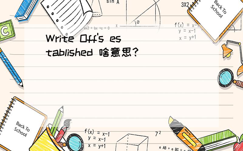Write Off's established 啥意思?