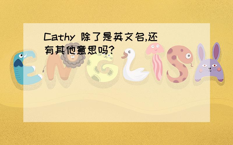 Cathy 除了是英文名,还有其他意思吗?