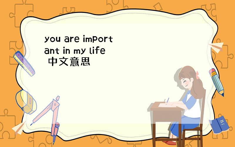 you are important in my life 中文意思