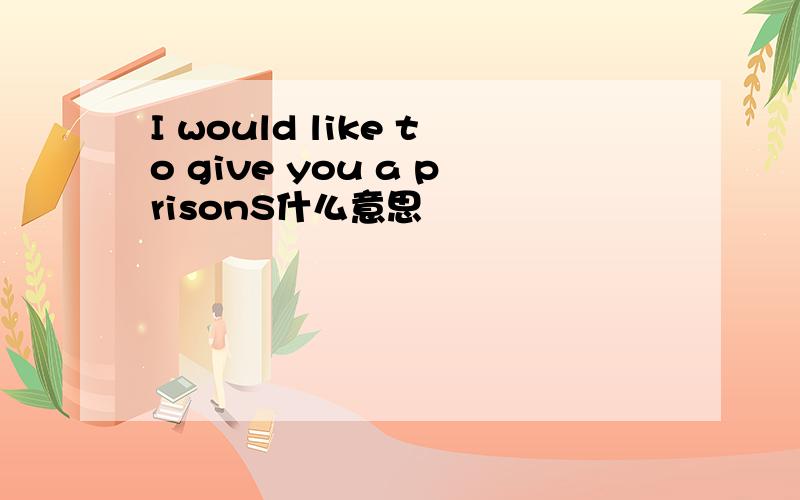 I would like to give you a prisonS什么意思