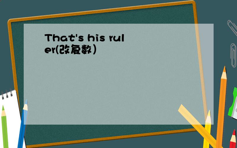 That's his ruler(改复数）