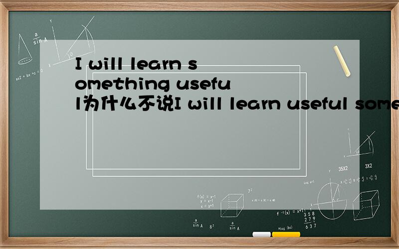 I will learn something useful为什么不说I will learn useful someth