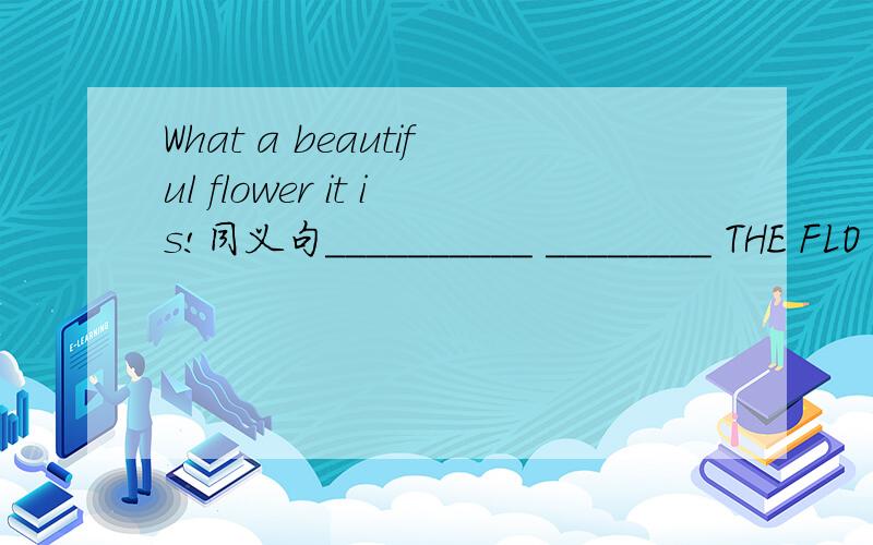 What a beautiful flower it is!同义句__________ ________ THE FLO