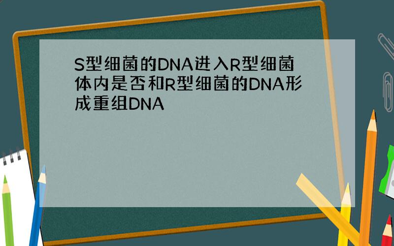 S型细菌的DNA进入R型细菌体内是否和R型细菌的DNA形成重组DNA