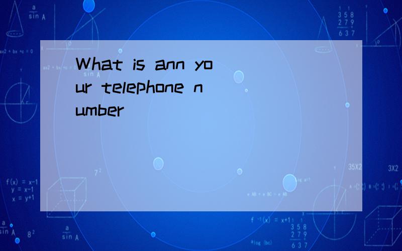 What is ann your telephone number
