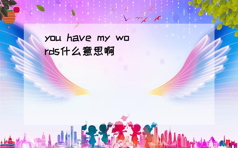 you have my words什么意思啊