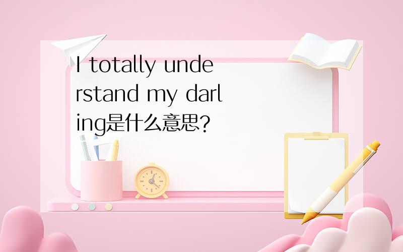 I totally understand my darling是什么意思?