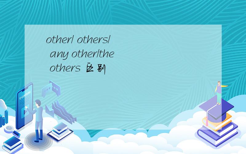 other/ others/ any other/the others 区别